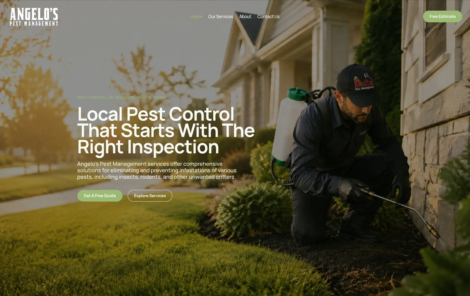 Angelo’s Pest Control technician providing professional pest control services in the Treasure Valley, Idaho