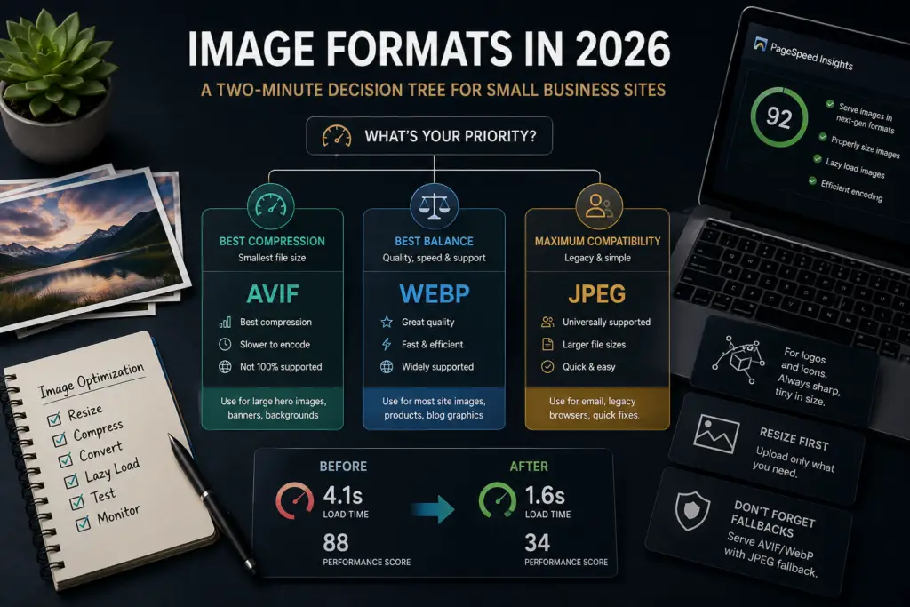 Image Formats in 2026: A Two-Minute Decision Tree for Small Business Sites