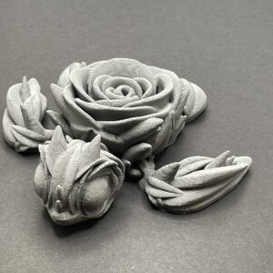 3D-printed turtle with a rose-shaped shell